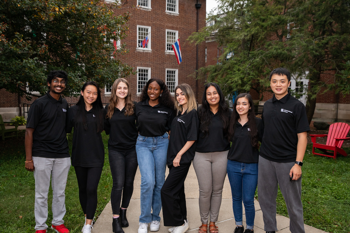 Students standing in front of Bradley Hall