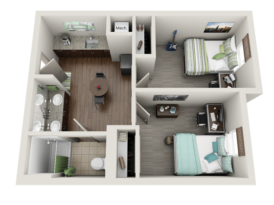 Pigman Hall Wildcat Living   2bedroom Suite 