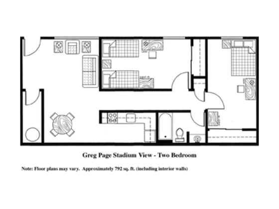 2 Bedroom floor plan in Greg Page