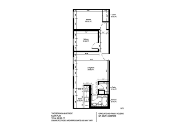 Floor plan for 2 bedroom - LTS