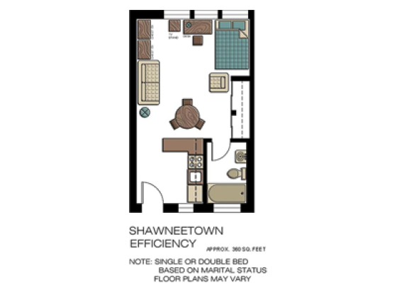 Efficiency floor plan in Shawneetown